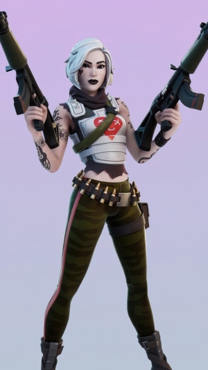 Fortnite character with guns