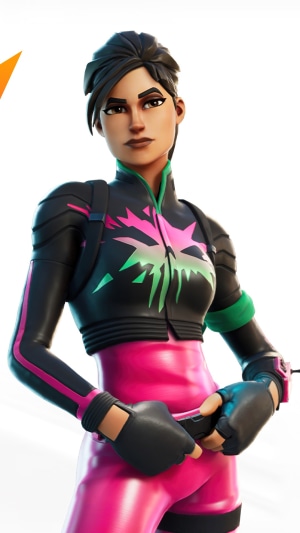 Fortnite Character with Pink and Black Outfit