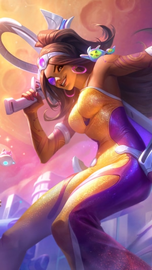 Space Groove Samira from League of Legends Splash Art