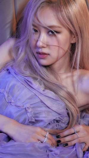 Rosé from BLACKPINK in a purple dress