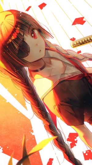 Anime girl with eyepatch and katana