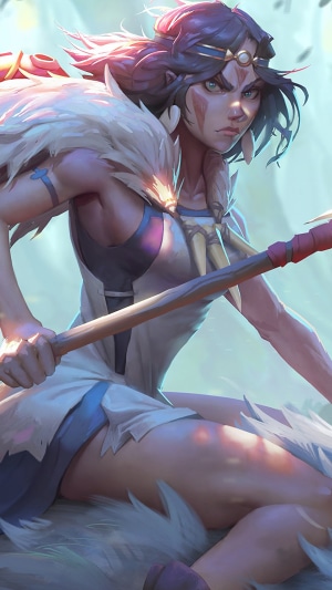 Anime Girl with Spear and Fur