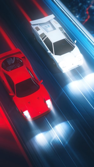 Ferrari F40 and Lamborghini racing