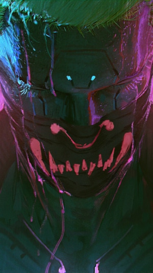 Cyberpunk Guy Wearing a Mask