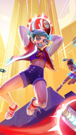 Knockout City characters with dodgeballs