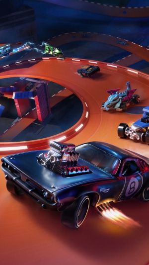 Hot Wheels Unleashed video game cars on track