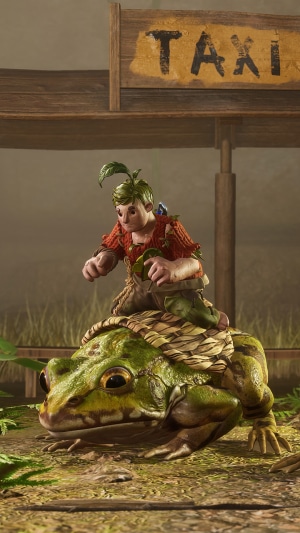 Cody riding a frog from It Takes Two