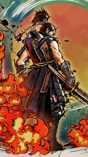 Samurai Warriors 5 Character with Flames