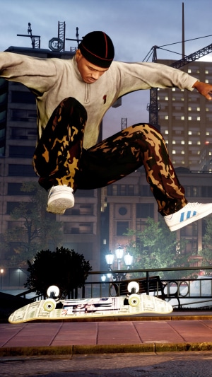 Skater performing a trick in Tony Hawk's Pro Skater 1 + 2