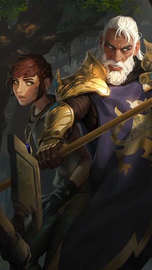 Young woman and old man from Legends of Runeterra