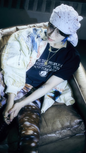 Taemin from Shinee wearing a bandana and t-shirt