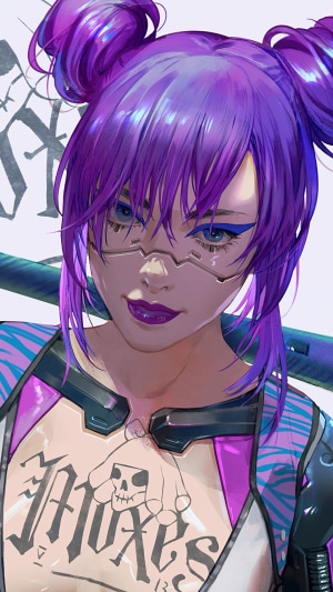 Girl from Cyberpunk 2077 Moxes