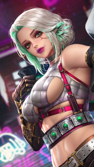 Ciri from The Witcher in Cyberpunk 2077 style