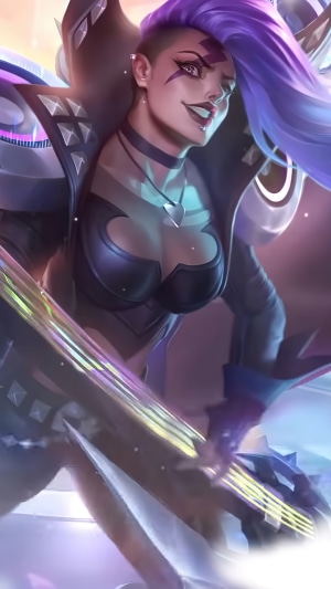 Hilda from Mobile Legends in Cyberpunk Style