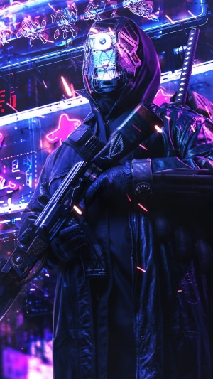 Cyberpunk soldier with Asus ROG logo