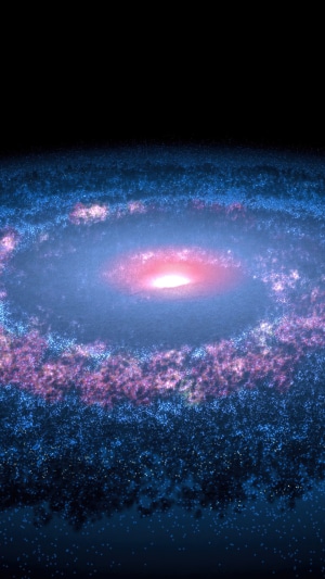 A spiral galaxy with a bright central core