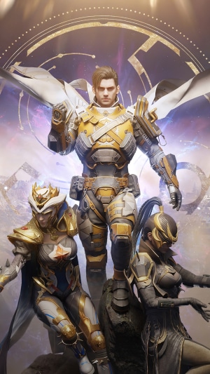 Three armored characters from PUBG Mobile