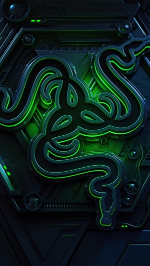 Razer logo on a dark, futuristic background