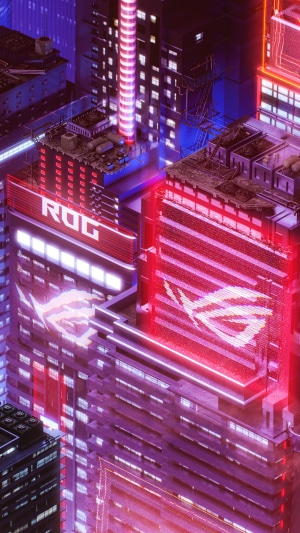 Asus, ROG, Republic of Gamers, Night, City, Buildings HD Phone ...