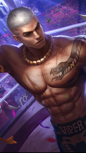 Paquito from Mobile Legends in a boxing ring