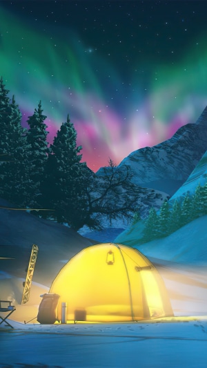 Winter Camping Under the Aurora Borealis