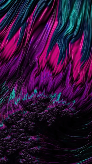 Abstract fractal patterns with vibrant pink and teal colors