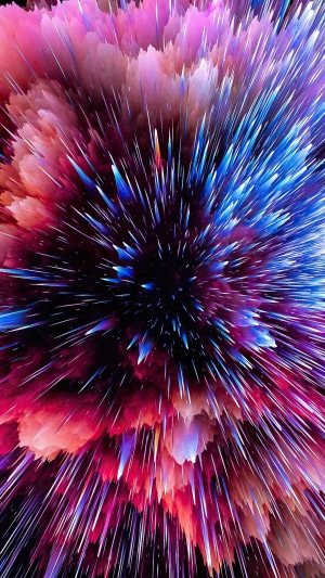 Colorful Explosion of Pink and Blue Digital Art