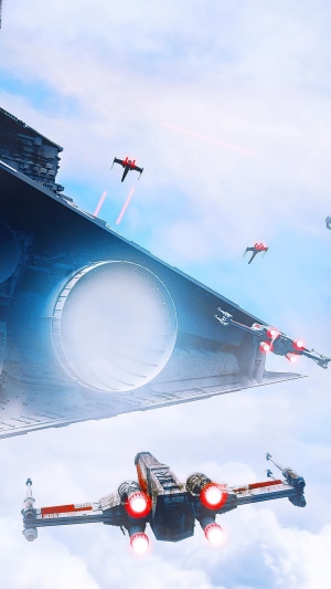 Star Wars Starship Battle with X-Wing Fighters