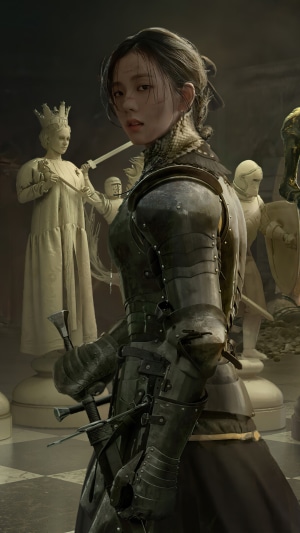 Jisoo from BLACKPINK as a fantasy warrior
