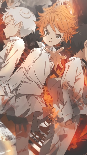 Emma, Ray, and Norman from The Promised Neverland