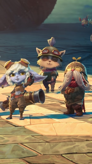 Lulu, Tristana, and Corki from League of Legends