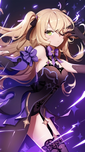 Fischl from Genshin Impact in Dark Outfit