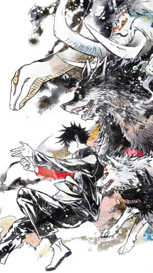 Megumi Fushiguro with Divine Dogs and Serpent from Jujutsu Kaisen