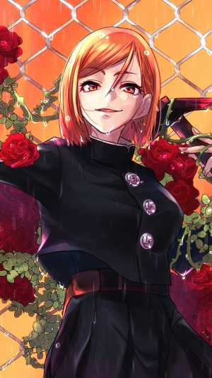 Nobara Kugisaki from Jujutsu Kaisen in the rain