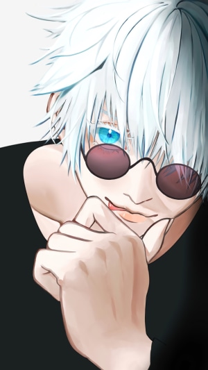 Satoru Gojo from Jujutsu Kaisen wearing sunglasses