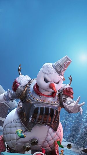Snowman character in armor from PUBG Mobile