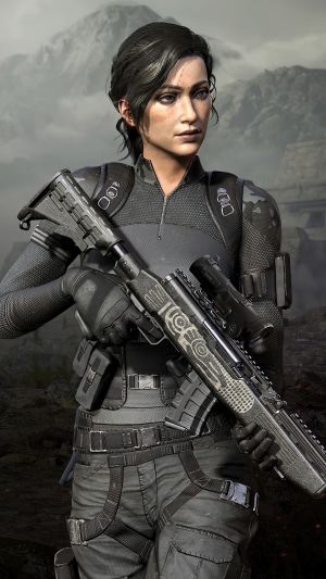 Woman with rifle from PlayerUnknown's Battlegrounds