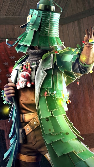 Player dressed as a Christmas tree in PUBG