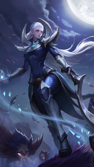 Diana from League of Legends in Moonlit Battle