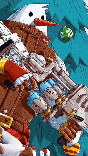 Snowmando from Fortnite holding a weapon
