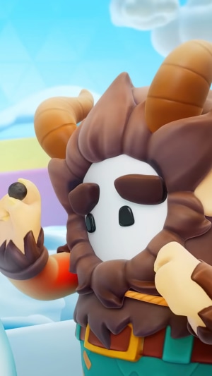 Fall Guys character with horns and fur