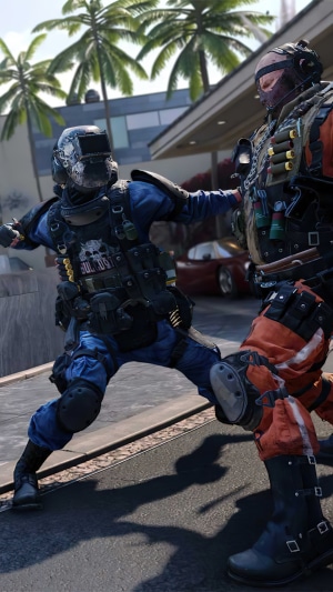 Two soldiers from Call of Duty Black Ops Cold War in combat