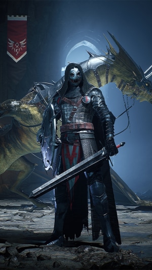 Knight with sword and dragon in Century: Age of Ashes
