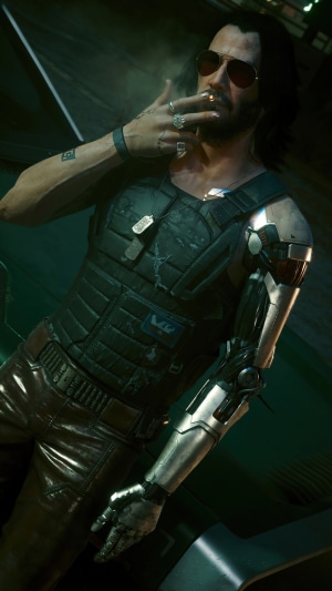 Johnny Silverhand, Smoking, Cyberpunk 2077, Video Game HD Phone ...