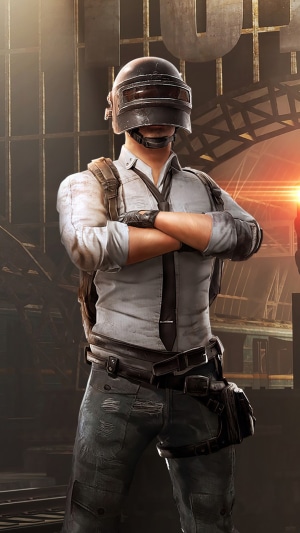 PUBG Mobile Character with Helmet and Tactical Gear