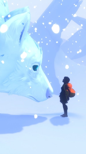 Sea of Solitude Wolf and Girl in Snow