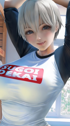 Uzaki Chan Anime Girl with Silver Hair
