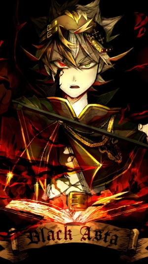 Asta from Black Clover with demonic features