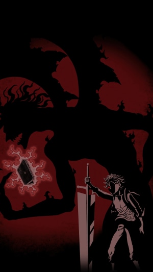 Asta from Black Clover facing a demon