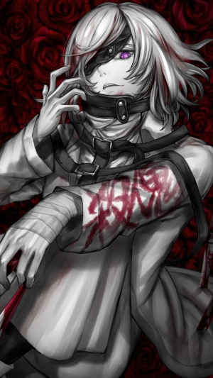 Akudama Drive character with roses